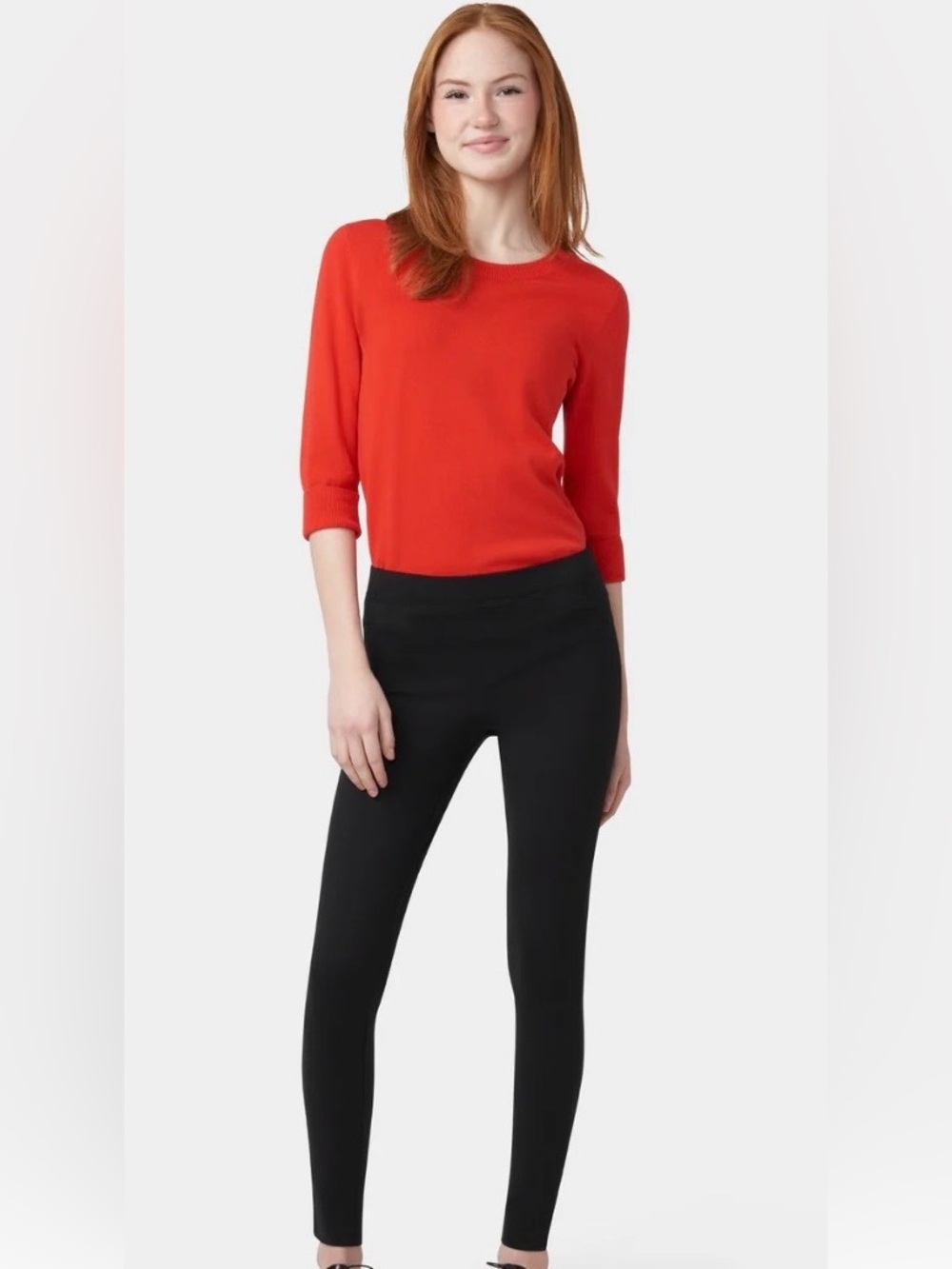 HUE Ponte Mid-Rise Leggings in Black(M)